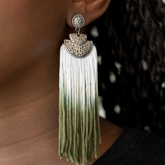 DIP It Up - Green Earrings - Picture 2 of 2
